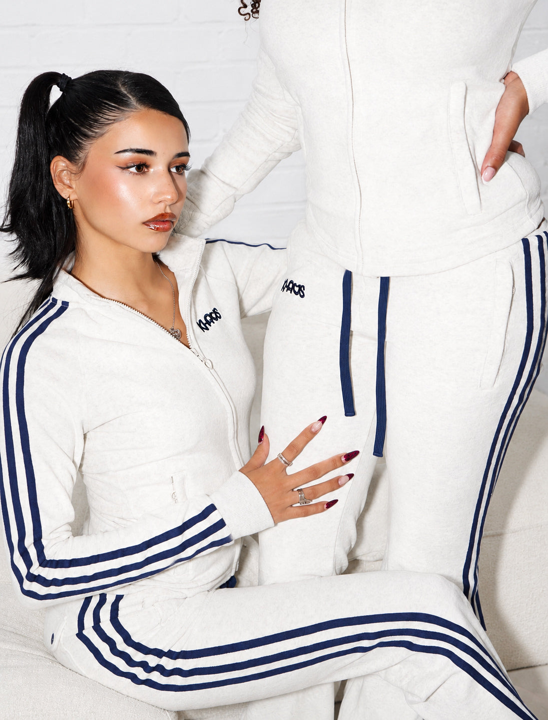GREY & NAVY VARSITY VELOUR
