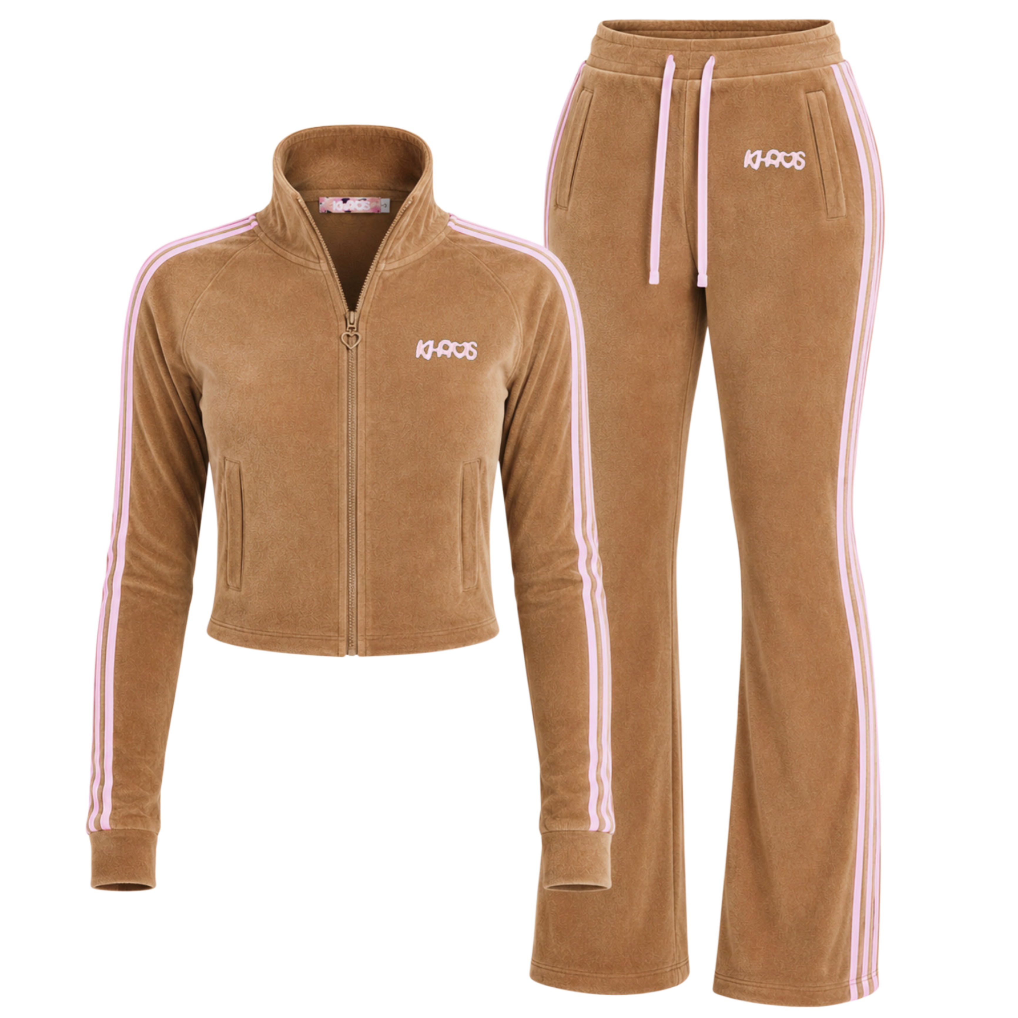PINK MOCHA VARSITY VELOUR SET